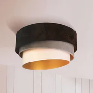 Lampy sufitowe - Euluna Lampa sufitowa Devon czarna/szara/ecru/złota 45cm - miniaturka - grafika 1