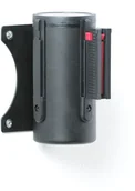 Wyposażenie miejsc publicznych - AJ Produkty Uchwyt z taśmą, montaż do ściany, 2300 mm, czarny, taśma czerwony/biały - miniaturka - grafika 1