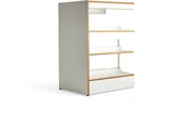 Regały biurowe - AJ Produkty Regał biblioteczny STORY, moduł dodatkowy, dwustronny, 900x585x1280 mm, 3 półki, biały - miniaturka - grafika 1
