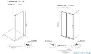 Oltens Fulla kabina prysznicowa prostokątna szkło przejrzyste 100x90cm 20204100 - Kabiny prysznicowe - miniaturka - grafika 2