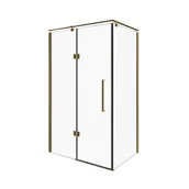 Kabiny prysznicowe - Sea Horse Metal-hurt Złota prostokątna kabina prysznicowa 120x80 BK248T08/12ZL Fresh Line Lewa - miniaturka - grafika 1