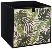 Pudła i pojemniki do przechowywania - Pudełko tekstylne Spaceo Kub 31 x 31 x 31 cm liście - miniaturka - grafika 1