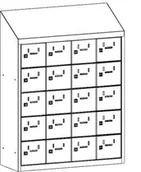 Szafki BHP - Malow Sus 245 W   Wisząca szafka śniadaniowa na stołówkę - 20 skrytek SUS 245W - miniaturka - grafika 1