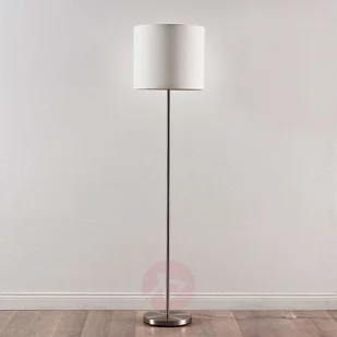 LINDBY Parsa  lampa stojąca, biały klosz z tkaniny - Lampy stojące - miniaturka - grafika 4
