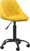 Fotele i krzesła biurowe - vidaXL Krzesło biurowe Krzesło biurowe musztardowe obite aksamitem - miniaturka - grafika 1