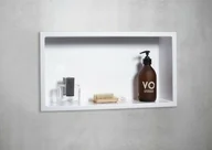 Półki łazienkowe - FENIKS Polysan 51x27x11 cm wpuszczana do płytek , marmur biała INSERTA SH/ 1301-53 - miniaturka - grafika 1