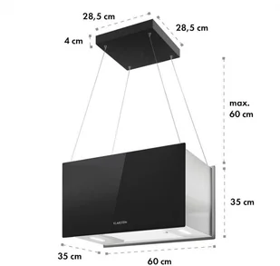 Klarstein Kronleuchter L 60 Czarny (CGCH2-KronleuchterLB) - Okapy kuchenne - miniaturka - grafika 9