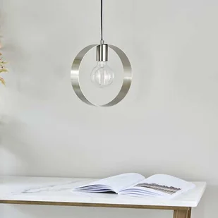 Endon LAMPA wisząca HOOP 90454 Endon metalowa OPRAWA okrągły ZWIS modernistyczny nikiel 90454 - Lampy sufitowe - miniaturka - grafika 5