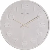 Zegary - Nextime Zegar ścienny "Wood Wood Big" biały by 3095 WI - miniaturka - grafika 1