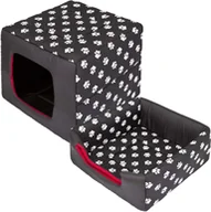 Legowiska dla psów - Hobbydog Legowisko Butterfly Czarne w łapki R4 R4 BUTCWL4 - miniaturka - grafika 1