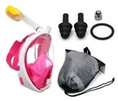 Maski do nurkowania - Maska do snurkowania pełna składana S/M różowa KX6131_1 - miniaturka - grafika 1