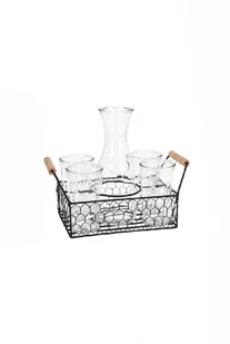 Komplet 4 szklanek i karafki 1 l w metalowym stojaku Excellent - Karafki - miniaturka - grafika 3