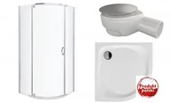 Kabiny prysznicowe - Novoterm Kabina natryskowa 90x90x190 cm/6 mm półokrągła z brodzikiem 16 cm, Splash Splash 90+90 ALAN+SPEED FI 90MM_20191206150234 - miniaturka - grafika 1