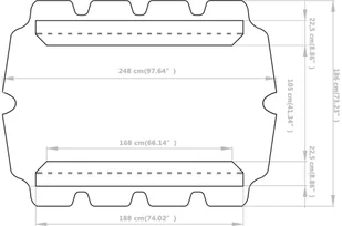 VidaXL Lumarko Zadaszenie do huśtawki ogrodowej, niebieskie, 188/168x110/145cm! 312090 VidaXL - Markizy - miniaturka - grafika 6