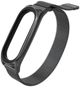 Akcesoria do smartwatchy - Hurtel Zamienna metalowa opaska bransoleta pasek do Xiaomi Mi Band 5 / Mi Band 4 / Mi Band 3 czarny - miniaturka - grafika 1