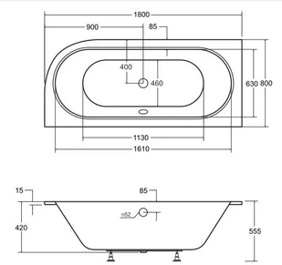 Besco Wanna 180x80 Avita Slim Plus Lewa + Syfon - Wanny - miniaturka - grafika 4