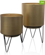 Donice - Rétro Chic Doniczki (2 szt.) w kolorze złoto-czarnym - miniaturka - grafika 1