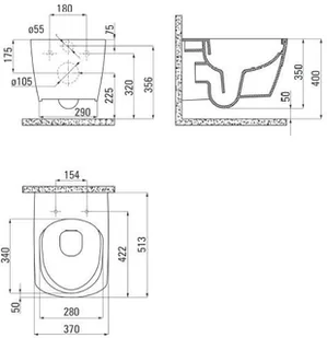Deante Miska Anemon zero + DESKA CDZ_6ZPW|CDZ 6ZOZ - Miski WC - miniaturka - grafika 5