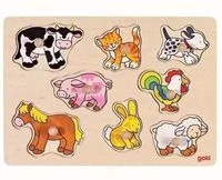 Goki Układanka z uchwytami Zwierzęta wiejskie - Układanki dla dzieci - miniaturka - grafika 2