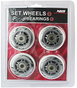 Nils Zestaw kółek Extreme PU 70x24 82A 4szt + ABEC-7 8 szt białe 16-32-008 - Akcesoria do skatingu - miniaturka - grafika 3