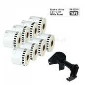 Etykiety do drukarek - Brother strefadrukarek.pl Zestaw taśm DK-22205 8 sztuk + uchwyt 62mm x 30,48m - zamiennik | OSZCZĘDZAJ DO 80% - ZADZWOŃ! 730811399 PROMOCJA! SET-8-BU-DK-22205 - miniaturka - grafika 1
