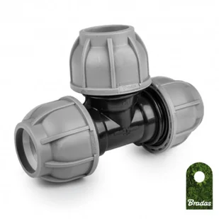 BRADAS Trójnik PE do rur węża skręcany 25mm PN10 BRADAS 6851 DSRA10T25 - Łączniki, trójniki, kształtki BRADAS Trójnik PE do rur węża skręcany 25mm PN10 BRADAS 6851 DSRA10T25 - Łączniki, trójniki, kształtki - miniaturka - grafika 1
