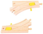 Pociągi dla dzieci - Bigjigs Toys Rozjazdy z mechaniczną zwrotnicą - miniaturka - grafika 1