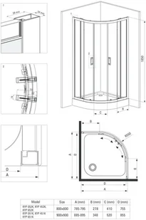 Deante FUNKIA półokrągła 80x80 KYP N52K - Kabiny prysznicowe - miniaturka - grafika 5