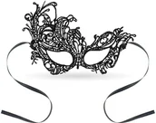 Dodatki do strojów karnawałowych - GoDan Maseczka ażurowa, czarna - miniaturka - grafika 1