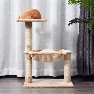 PawHut DRAPAK ZE SŁUPKIEM SIZALOWYM I HAMAKIEM płyta wiórowa kremowy 50 x 36 x 70 cm - Drapaki dla kotów PawHut DRAPAK ZE SŁUPKIEM SIZALOWYM I HAMAKIEM płyta wiórowa kremowy 50 x 36 x 70 cm - Drapaki dla kotów - miniaturka - grafika 1