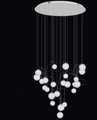 Lampy sufitowe - Maxlight LAMPA wisząca ZOE P0386 szklana OPRAWA kule LED 36W 3000K zwis przezroczysty chrom P0386 - miniaturka - grafika 1