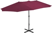 Parasole ogrodowe - vidaXL Parasol ogrodowy na słupku aluminiowym, 460 x 270 cm, bordowy - miniaturka - grafika 1