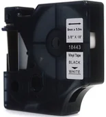 Etykiety do drukarek - Dymo JetWorld Taśma JetWorld zamiennik do drukarek etykiet Rhino 18443 9mm x 5,5m czarny na białym winylowa JWT-D18443N - miniaturka - grafika 1