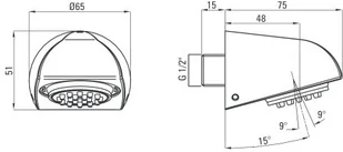 Deante Główka natryskowa antywandalowa Cascada NAC_02AV - Deszczownice - miniaturka - grafika 4