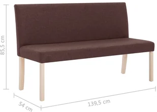 vidaXL Ławka, 139,5 cm, brązowa, poliester vidaXL - Ławki do przedpokoju - miniaturka - grafika 8