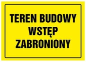 Tablice BHP - Znak informacyjny TEREN BUDOWY WSTĘP WZBRONIONY - miniaturka - grafika 1