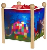 Lampy stojące - Prezent Trousselier - Elmer słonia - lampka nocna - magiczna latarnia - idealny urodzinowy - kolor drewna naturalny - animowane obrazy - uspokajające światło - 12 V 10 W żarówka w zestawie - wtyczka E - miniaturka - grafika 1