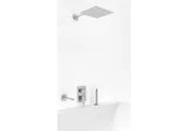 Zestawy prysznicowe - Kohlman EXCELENT zestaw wannowo-prysznicowy chrom z deszczownicą 30x30 QW211HQ30-007  QW211HQ30-007 - miniaturka - grafika 1