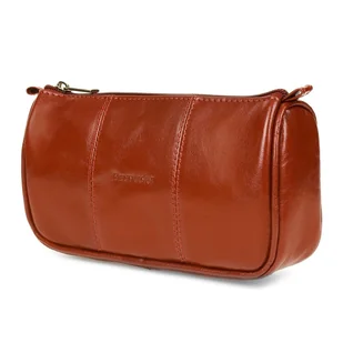 Beltimore Beltimore Kosmetyczka Skórzana brązowa piórnik M79 - Kosmetyczki, organizery i kuferki - miniaturka - grafika 3