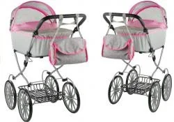 Import LEANToys Wózek dla lalek Alice Retro Duży Głęboki Torba - Wózki dla lalek - miniaturka - grafika 3