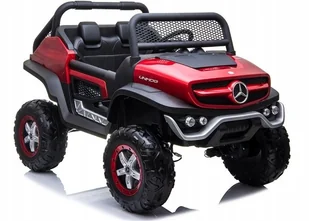 Auto na akumulator Mercedes Unimog Czerwony - Pojazdy elektryczne dla dzieci - miniaturka - grafika 5