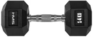 Hantle i ciężarki - HMS Hantla stalowa gumowana Hex Pro 14 kg - 28095-uniw - miniaturka - grafika 1