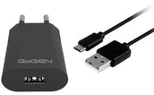 Ładowarki do telefonów - goGEN Ładowarka sieciowa ACH 103 MC,1x USB 1A + microUSB kabel 1m ACH103MCB) Czarna - miniaturka - grafika 1