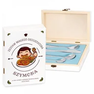 Sztućce dla dzieci - Murrano Zestaw Sztućców Dla Dzieci W Drewnianym Etui Nadruk Spaghetti SZT-ANIMALS_DRW-UV-015 - miniaturka - grafika 1