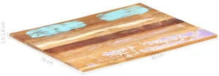 vidaXL Prostokątny blat do stołu, 70x80 cm, 15-16 mm, drewno z odzysku vidaXL - Blaty meblowe i parapety okienne - miniaturka - grafika 6