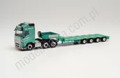 Kolekcjonerskie modele pojazdów - Herpa Volvo FH16 Gl. XL z naczepą niskopodwoziową, Colossus Logistics Herpa 314107 - miniaturka - grafika 1