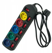 Listwy zasilające - Przedłużacz Listwa Zasilająca 1,5M Z Włącznikami - miniaturka - grafika 1