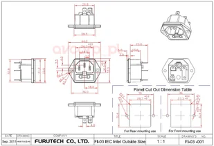 Furutech FI-03 (G) - gniazdo montażowe EIC z bezpiecznikiem FI-03 (G) - Inne akcesoria audio-wideo - miniaturka - grafika 3