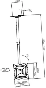Art uchwyt sufitowy do TV RAMT AR-21XP - Uchwyty do telewizora - miniaturka - grafika 2