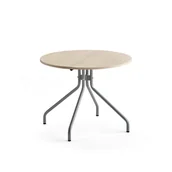 Stoły i stoliki do biura - AJ Produkty Stół AROUND, 900 mm, brzoza laminat, szary aluminium - miniaturka - grafika 1